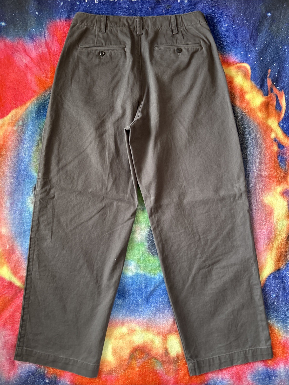 Pleated Navy Gray Banana Republic Chinos Size 31×32 Loose Fit Pants Men’s