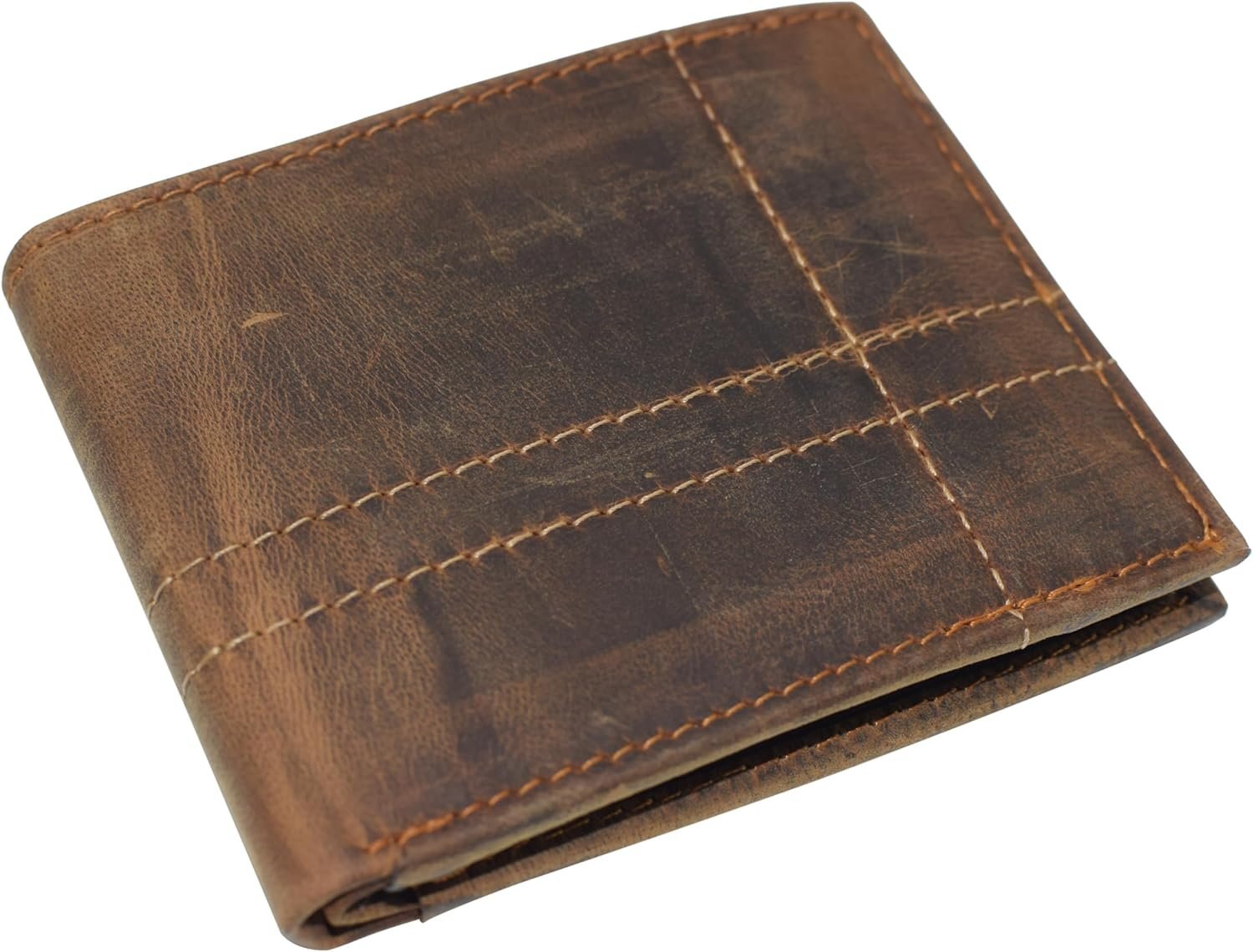 CAZORO Bifold Wallets for Mens Distressed Genuine Leather RFID Protected…