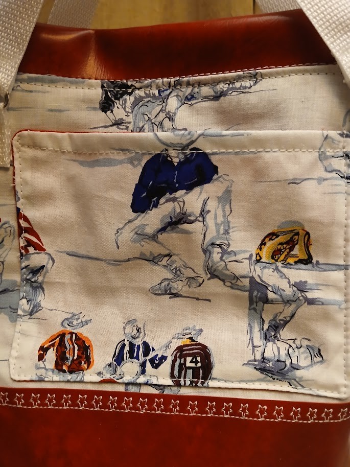 New Bucket Saddle Bag Purse Tote Red White Cowboy Rodeo Southwestern Pleather