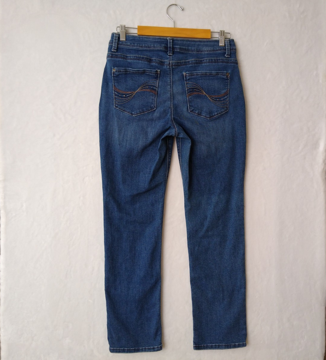 Lee Jeans Womens 10 Short Blue Denim Straight Leg Perfect Fit Mid Rise Stretch