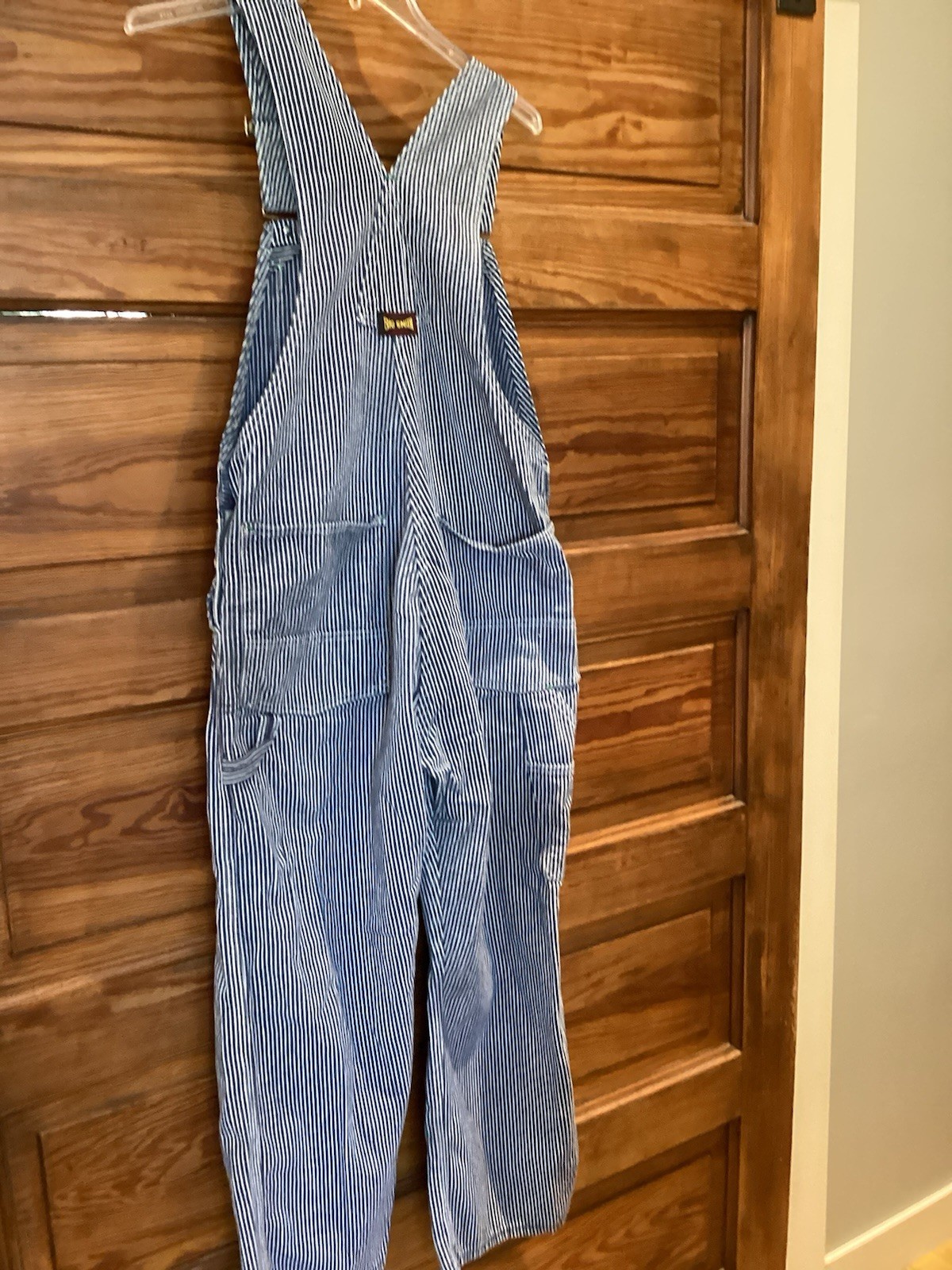 VTG 50s Big Smith Sanforized Union Made Hickory Striped Overalls Painter 34×28