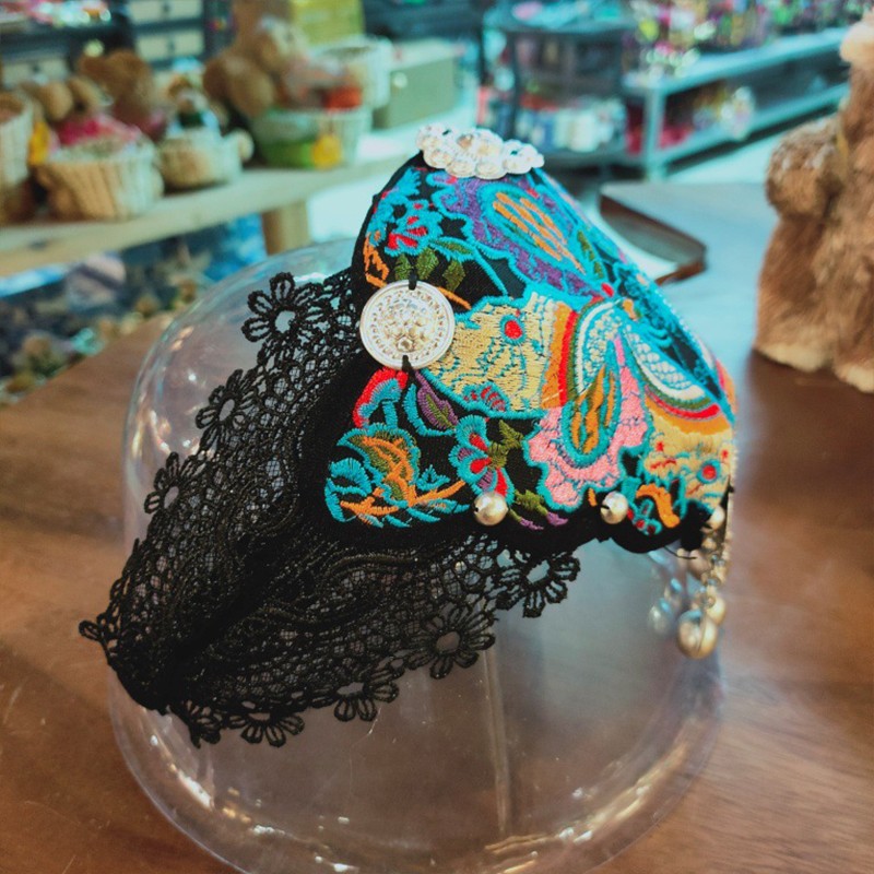Ethnic Style Embroidery Headband Wide-Brimmed Dance Hair Accessories Props