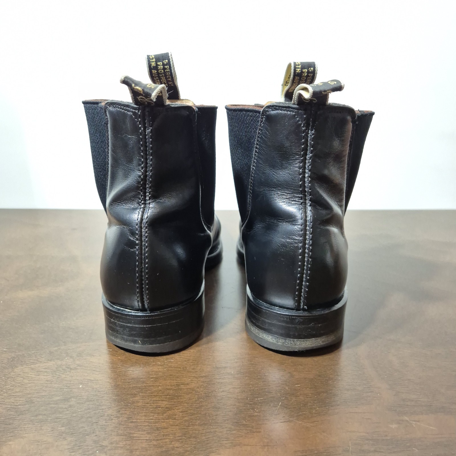 R.M. Williams Comfort Craftsman Boots Black Leather Chelsea Size 7G Wide Topy