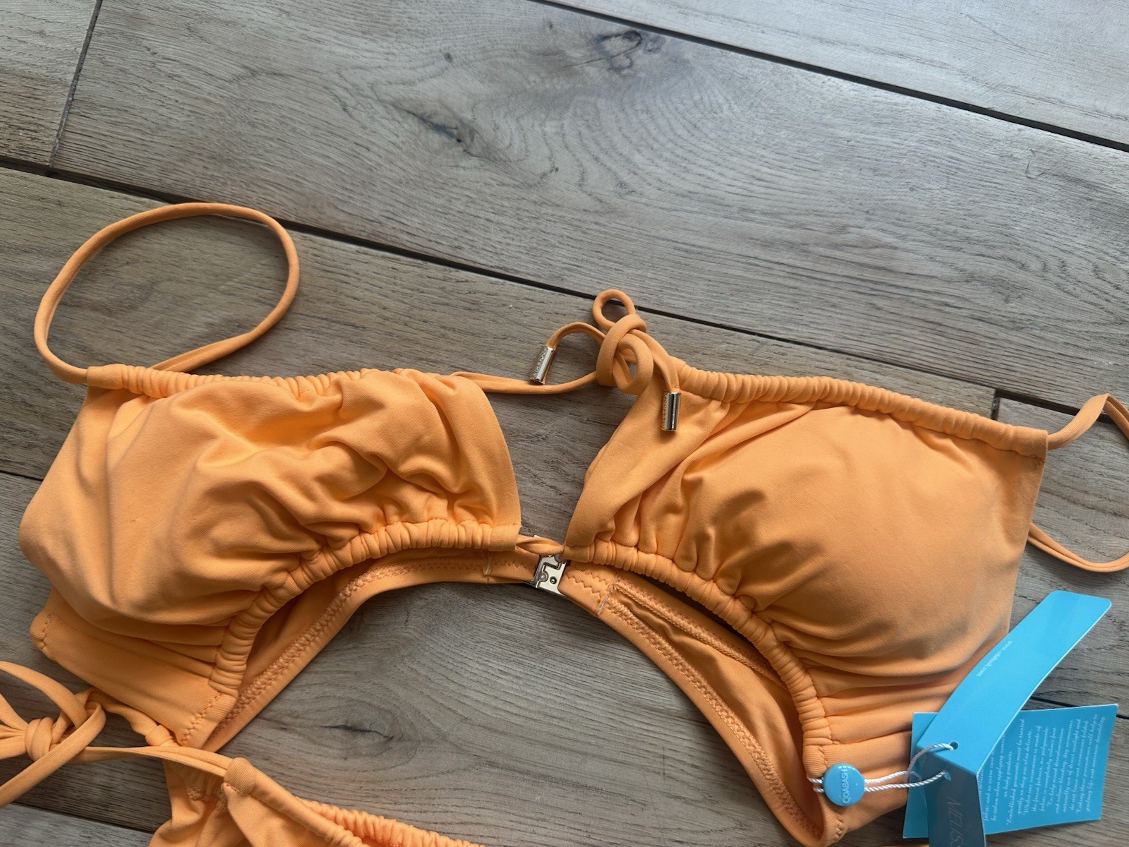 Melissa Odabash Egypt Orange Tie Side Bikini Set Size 42 UK 14 NEW BNWT