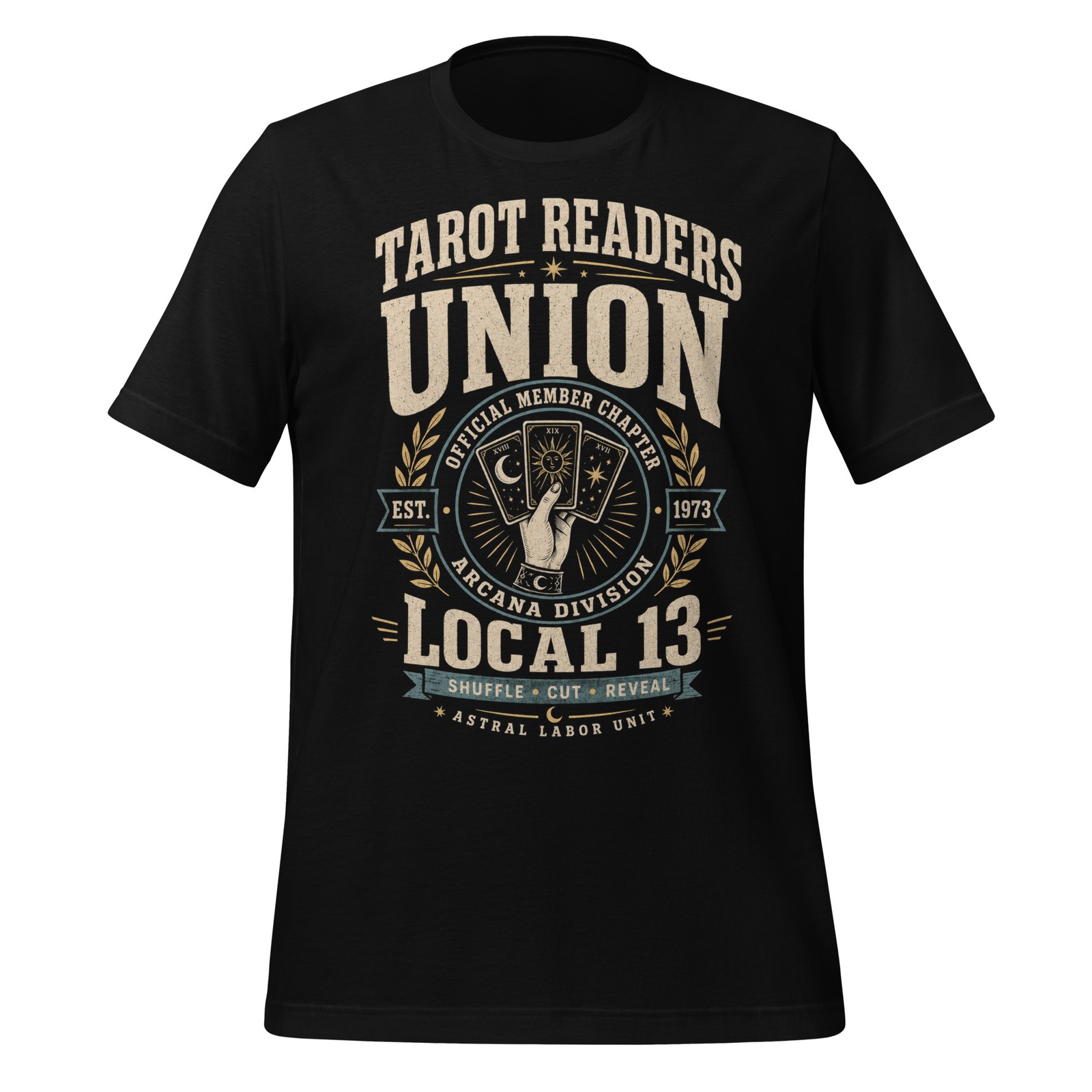 Tarot Readers Union Local 13 T-Shirt Witchy Tarot Card Reading Tee Black XS-5XL