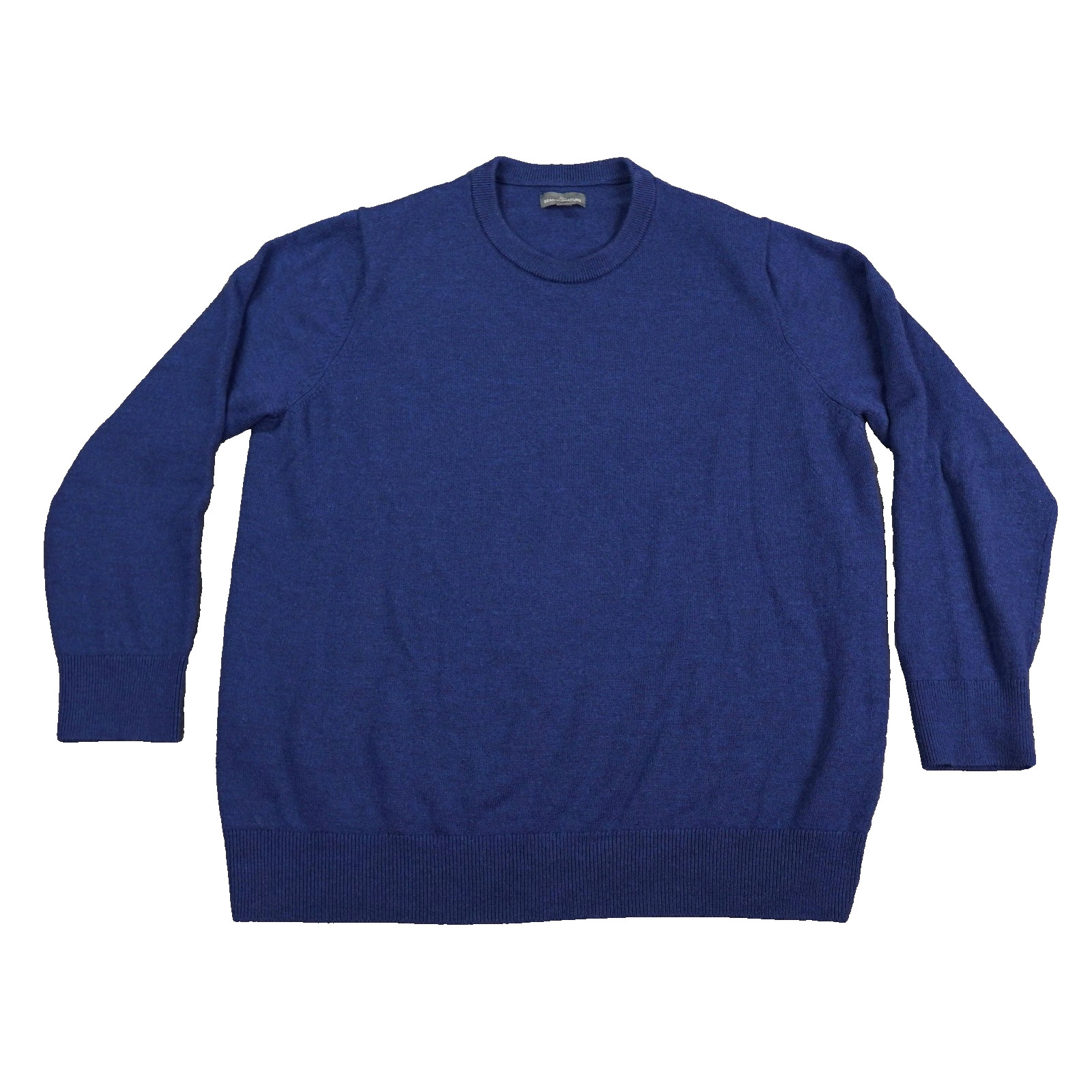 VTG LL Bean Signature Merino Wool Mens Sweater XXL Blue Crewneck Knit Pullover