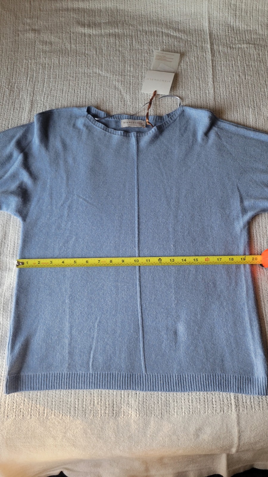 Women Sweater Cashmere Silk Wool Blend Size L Made Italy Bianco&Blu New