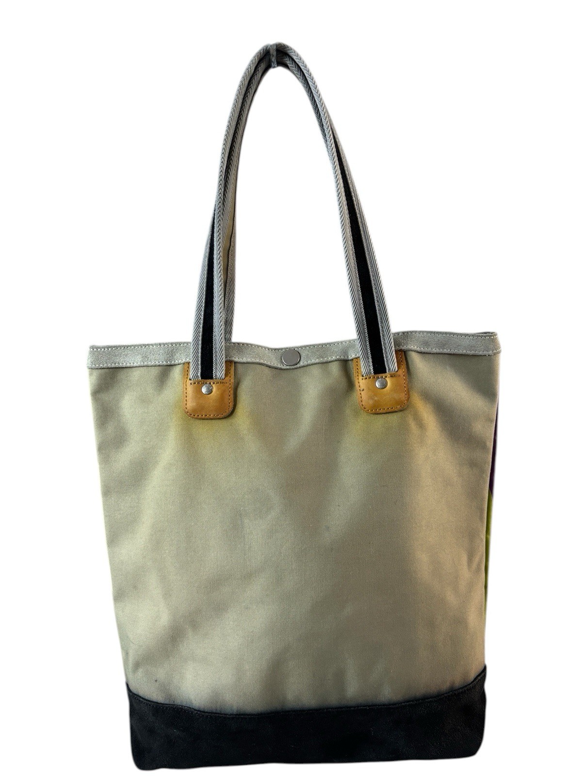 MSPC master-piece Tote Bag Multicolor Stripe Canvas/Suede