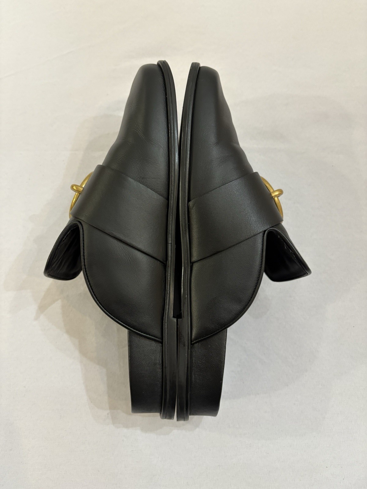 $398 FRAME Spain Le Aspen Black Leather Flats Mules Clogs Shoes Sz 38.5 EU 8 US
