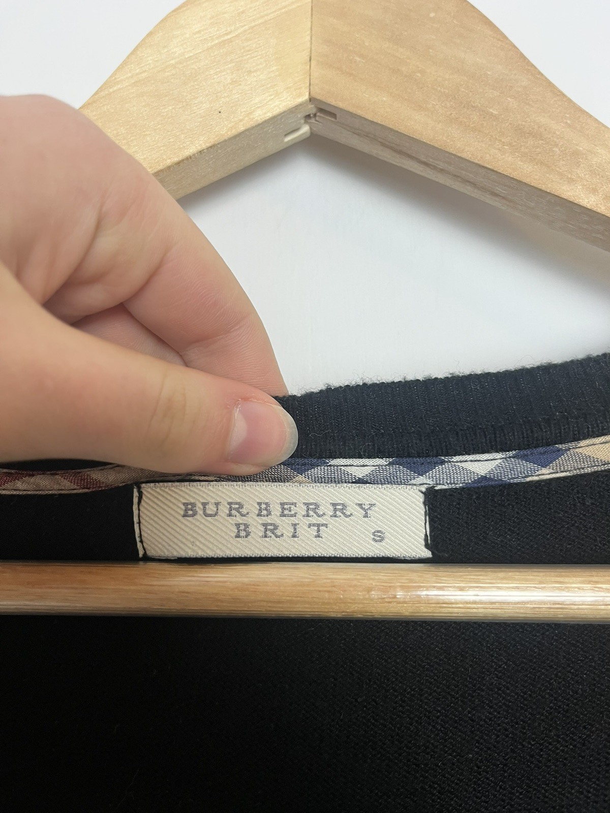 Burberry Brit Black Nova Check Classic Stripe Jumper Mini Dress Read Description