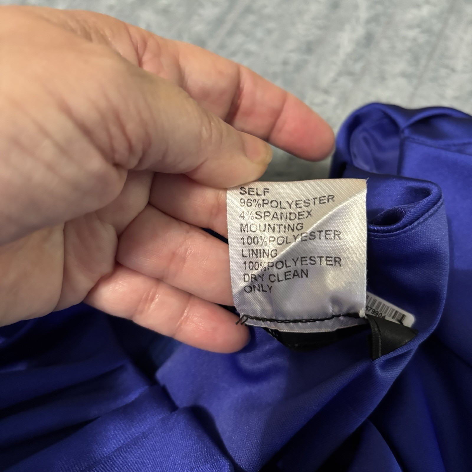 Women’s Tadashi Collection Blue Satin Pleated Sheath Dress 16 Scoop Neck