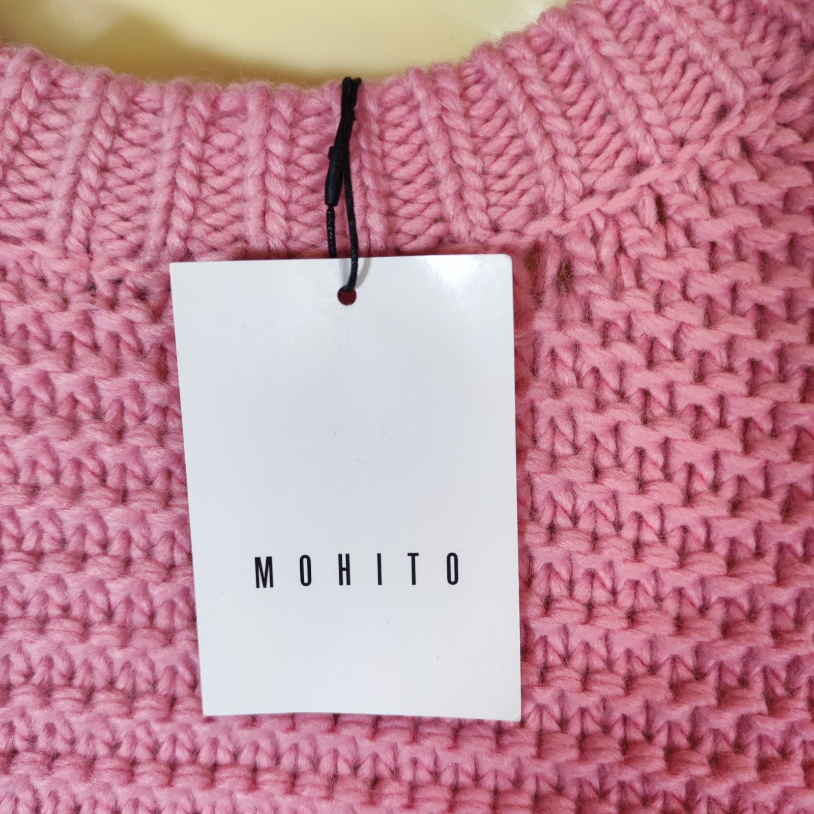 Mohito Pink Chunky Knit Oversized Wool Blend Jumper Size XS- Round Neck