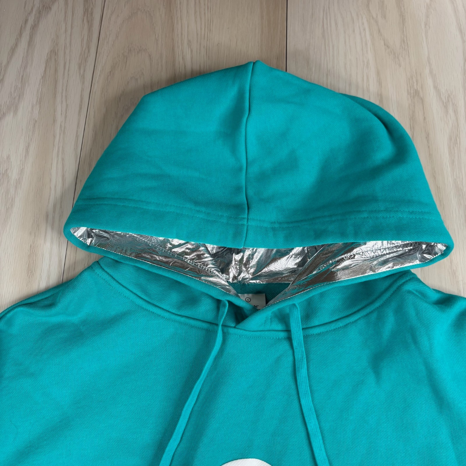 Jeremy Scott Mens Turquoise Blue Spoiled Child The Explorer Pullover Hoodie Sz L