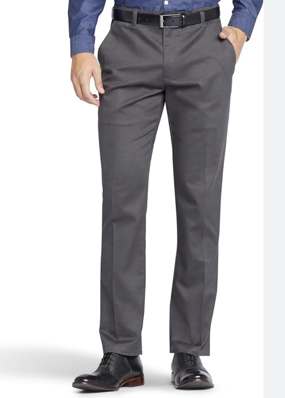 NWT Lee 32X30 Relaxed Fit Flat Front No Iron Charcoal Gray Total Freedom Pants