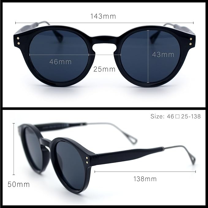 SA106 Round P3 Sunglasses Keyhole Bridge Metal Arms Classic Retro UV400