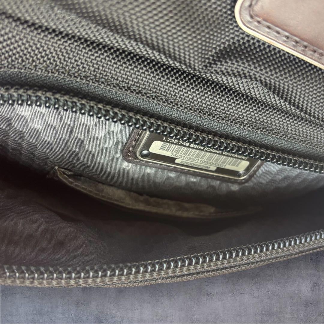 TUMI Alpha Bravo Barstow Crossbody Bag Nylon Leather Men Black Dark Brown