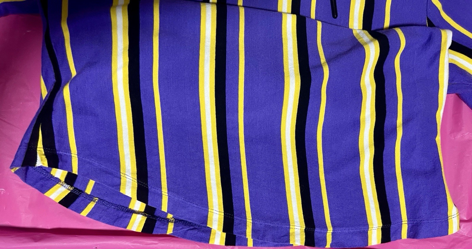 Clout Hooded Tshirt Medium Short Sleeve Purple Yellow Striped Vox Populi