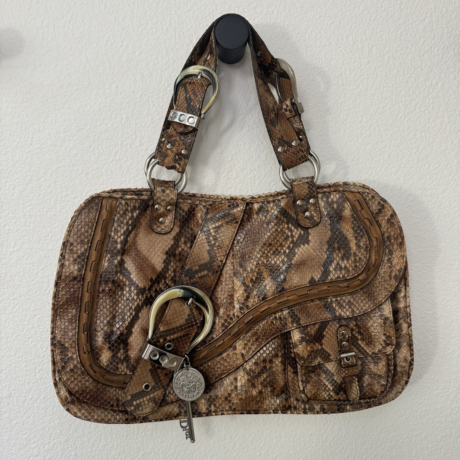 vintage dior python snakeskin gaucho bag f/w 2006 john galliano