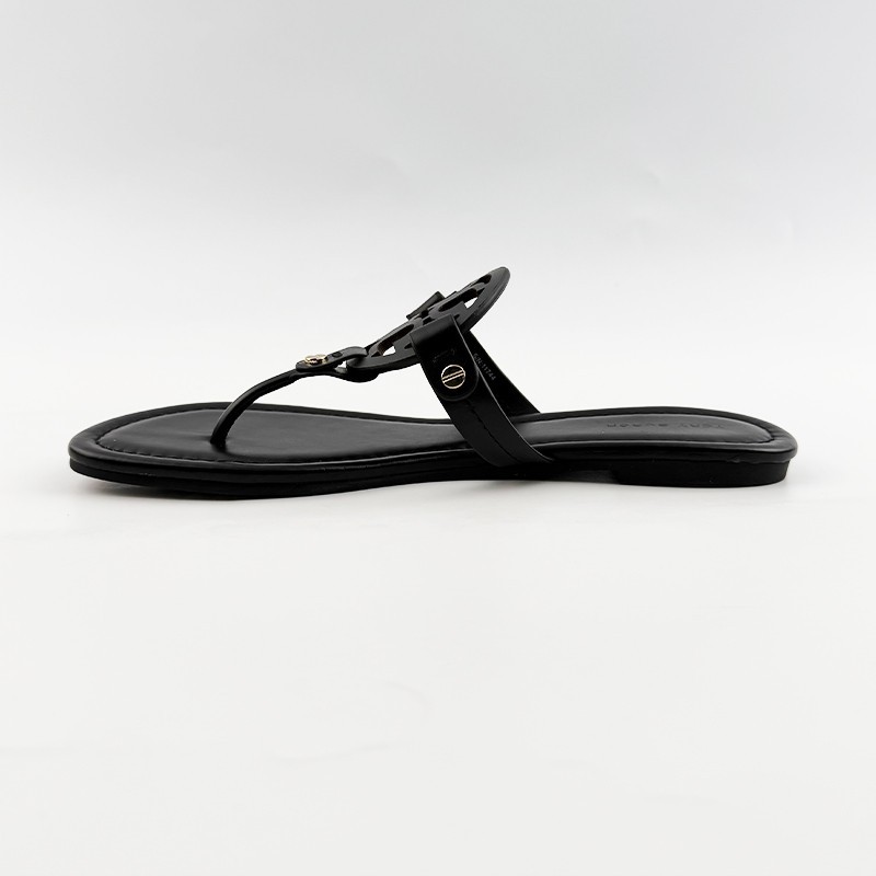 Tory Burch Women’s Miller Sandals Leather Perfect Black Thin Bottom Shoes US7-10