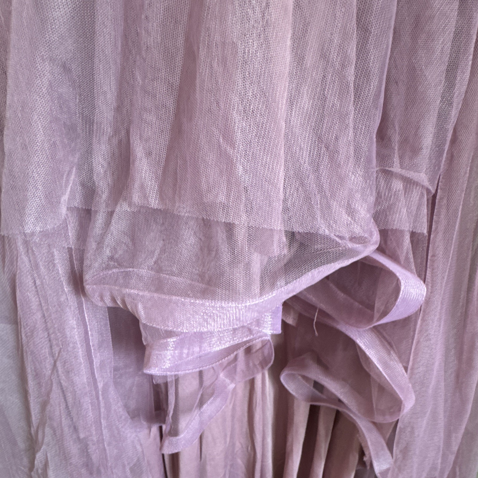 Ever-Pretty Pink Floral Sequin Embroidered Tulle Maxi Dress V-Neck size 14