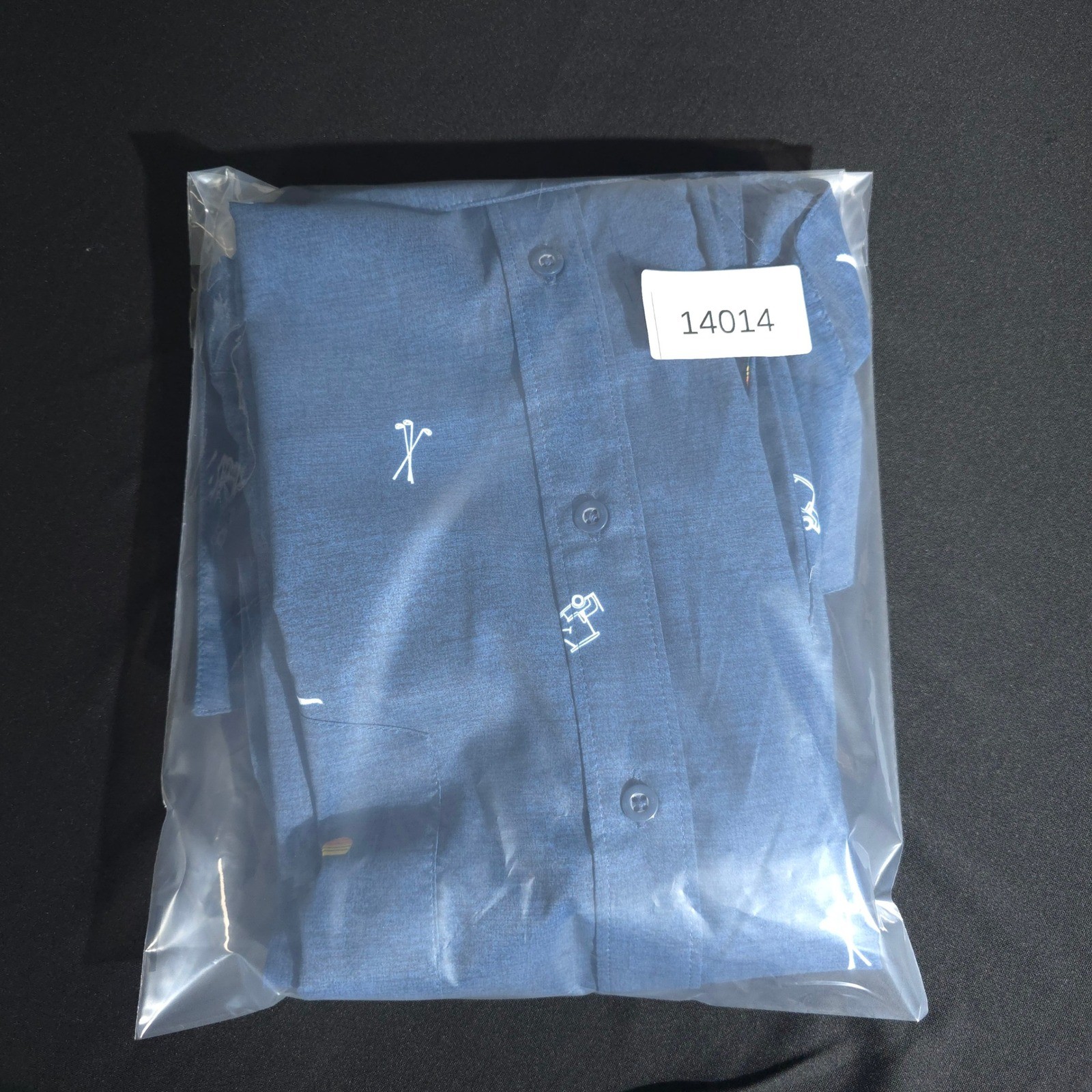 New Ben Hogan Golf Shirt Mens 3XL Blue Novelty Print Modern Fit NWT All Over