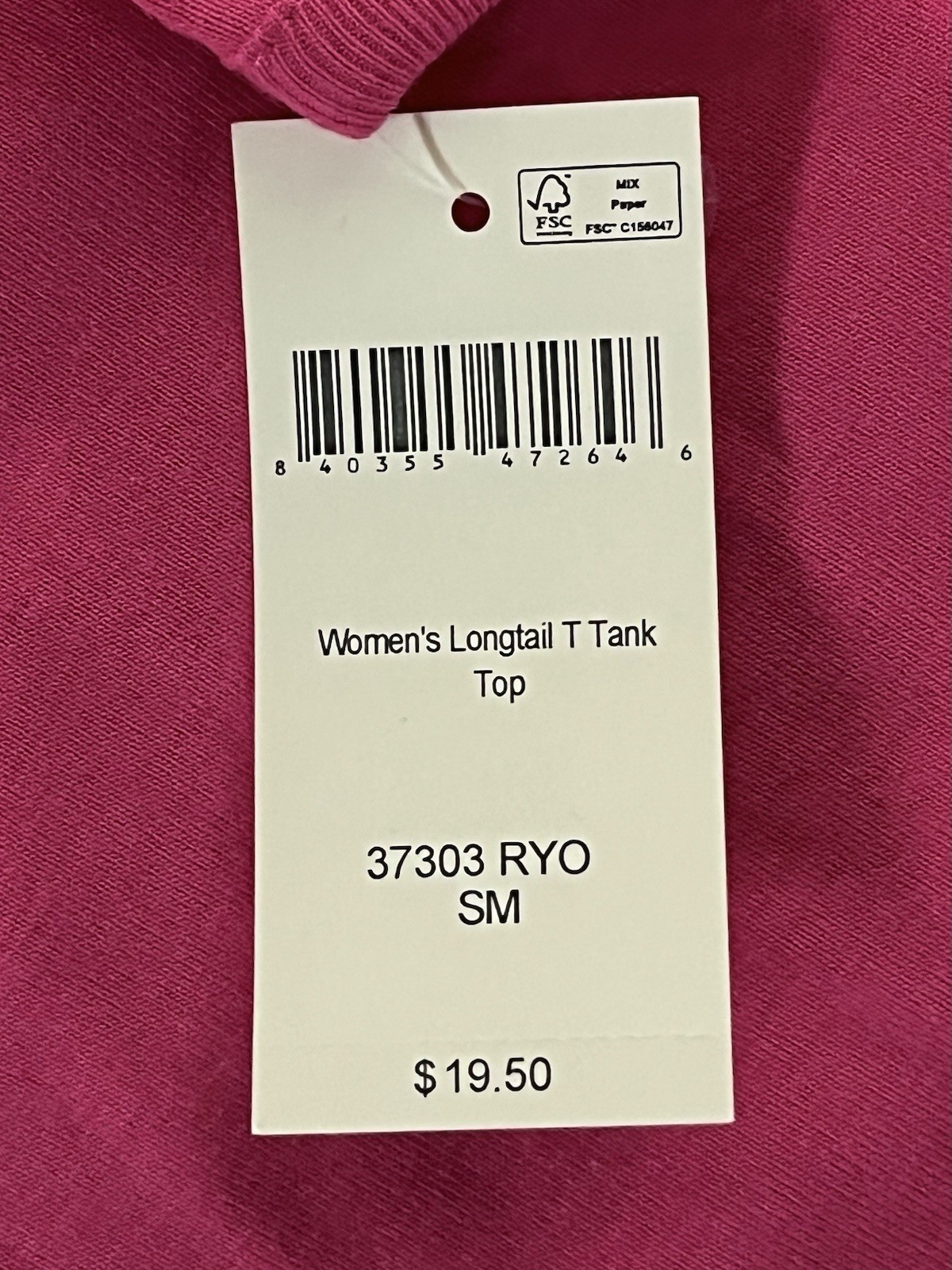 Duluth Trading Women’s Longtail T Tank Top Rib-Knit/Raspberry Sorbet Size Small
