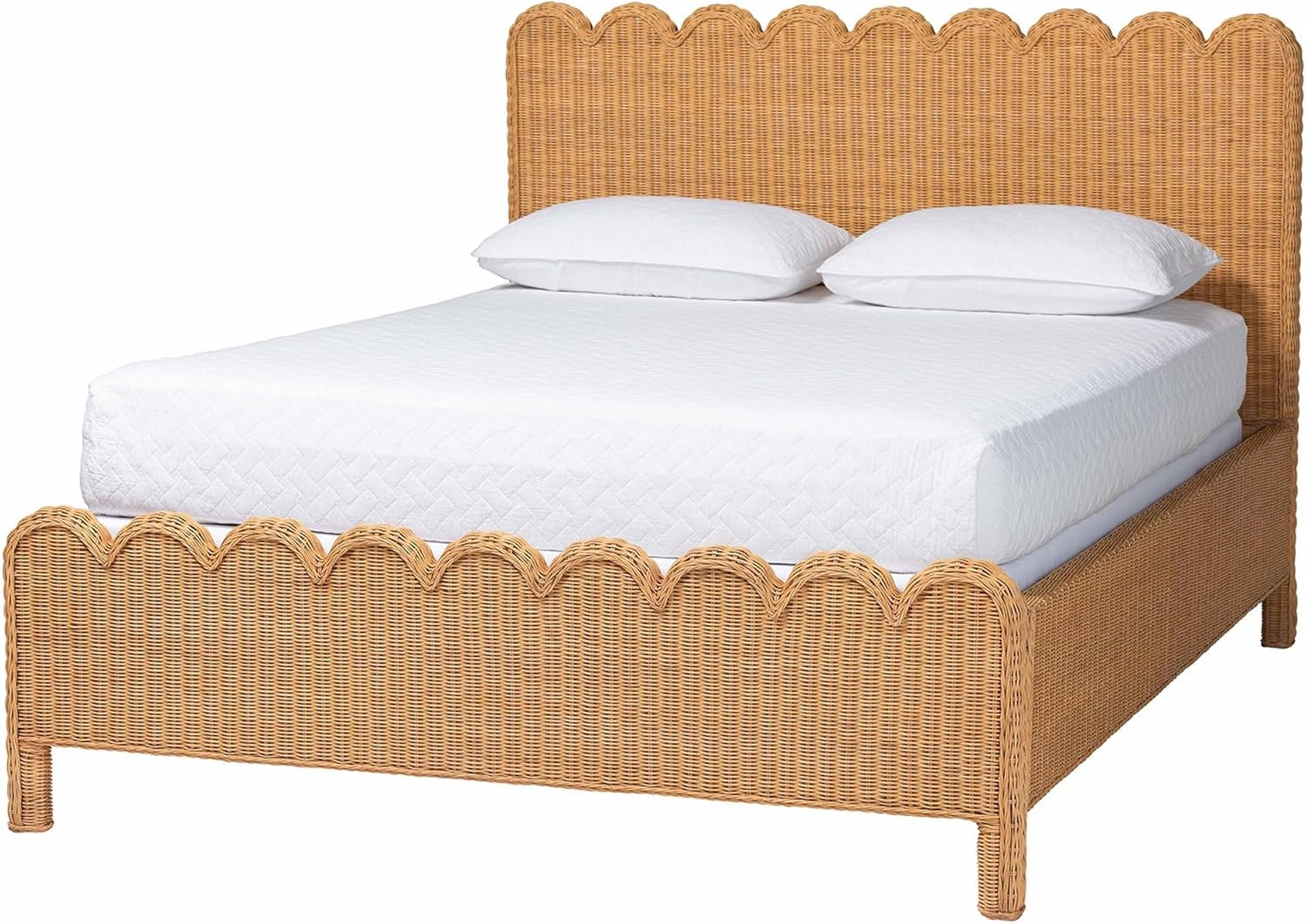 Maritza King Bed Frame – Handwoven Rattan with Boho Coastal Style