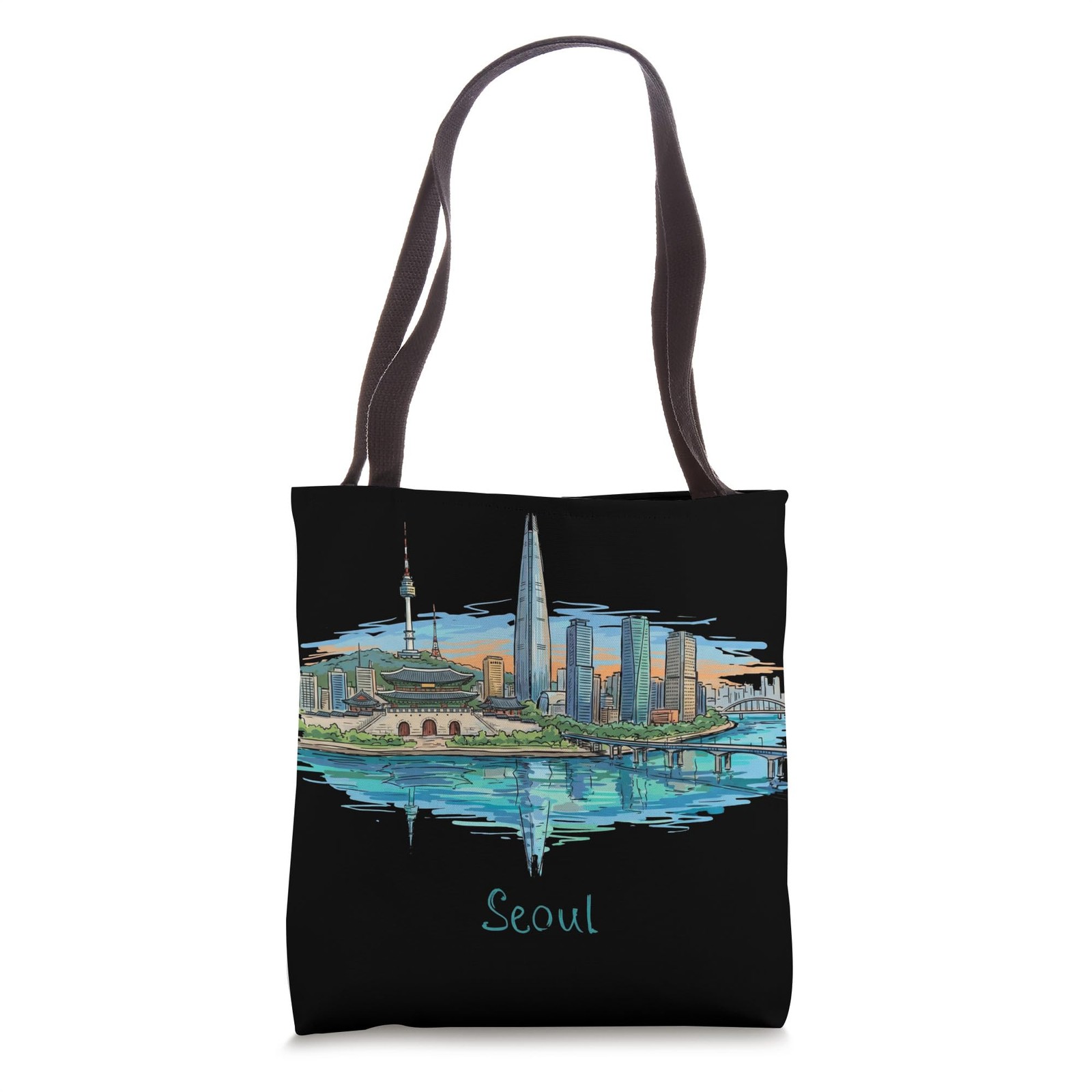 Seoul Republic of Korea Travel Souvenir City Landmark Gift Tote Bag