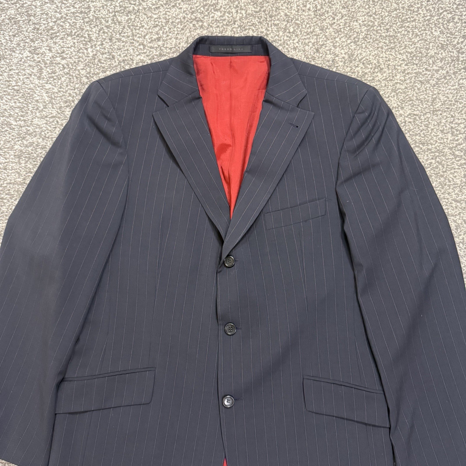 Strellson Men’s Wool Jacket Blazer Uk 40 Eu 50 Black Pinstriped Made in Portugal