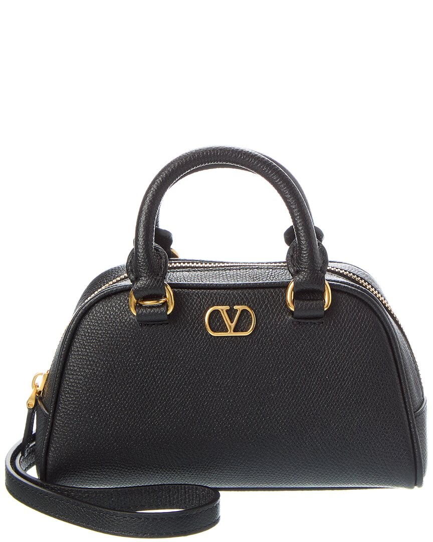 Valentino Vlogo Signature Mini Leather Shoulder Bag Women’s Black