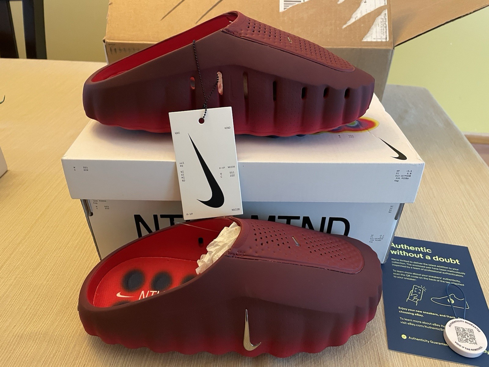 Nike Mind 001 Men’s Slides Team University Red US 9 HQ4307-601 DAMAGED Box