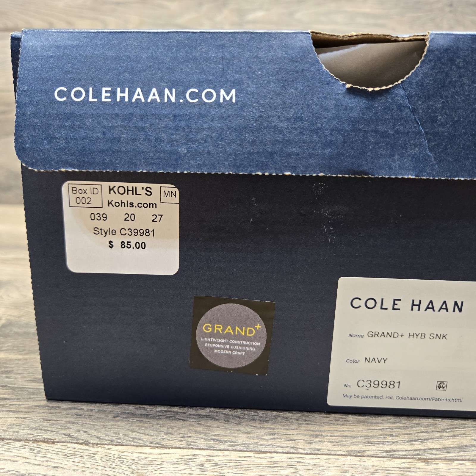 Cole Haan Grand+ Hybrid Sneakers Navy Blue Woven Leather Comfort Shoes Mens Size
