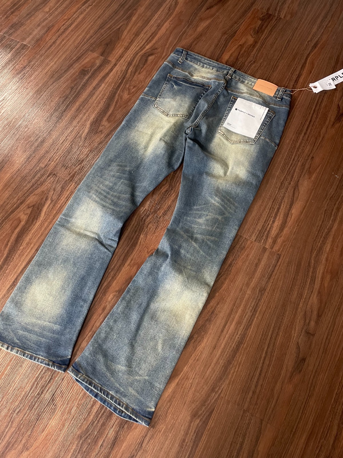 Purple Brand Distressed Stacked Flare Fit Denim Jeans