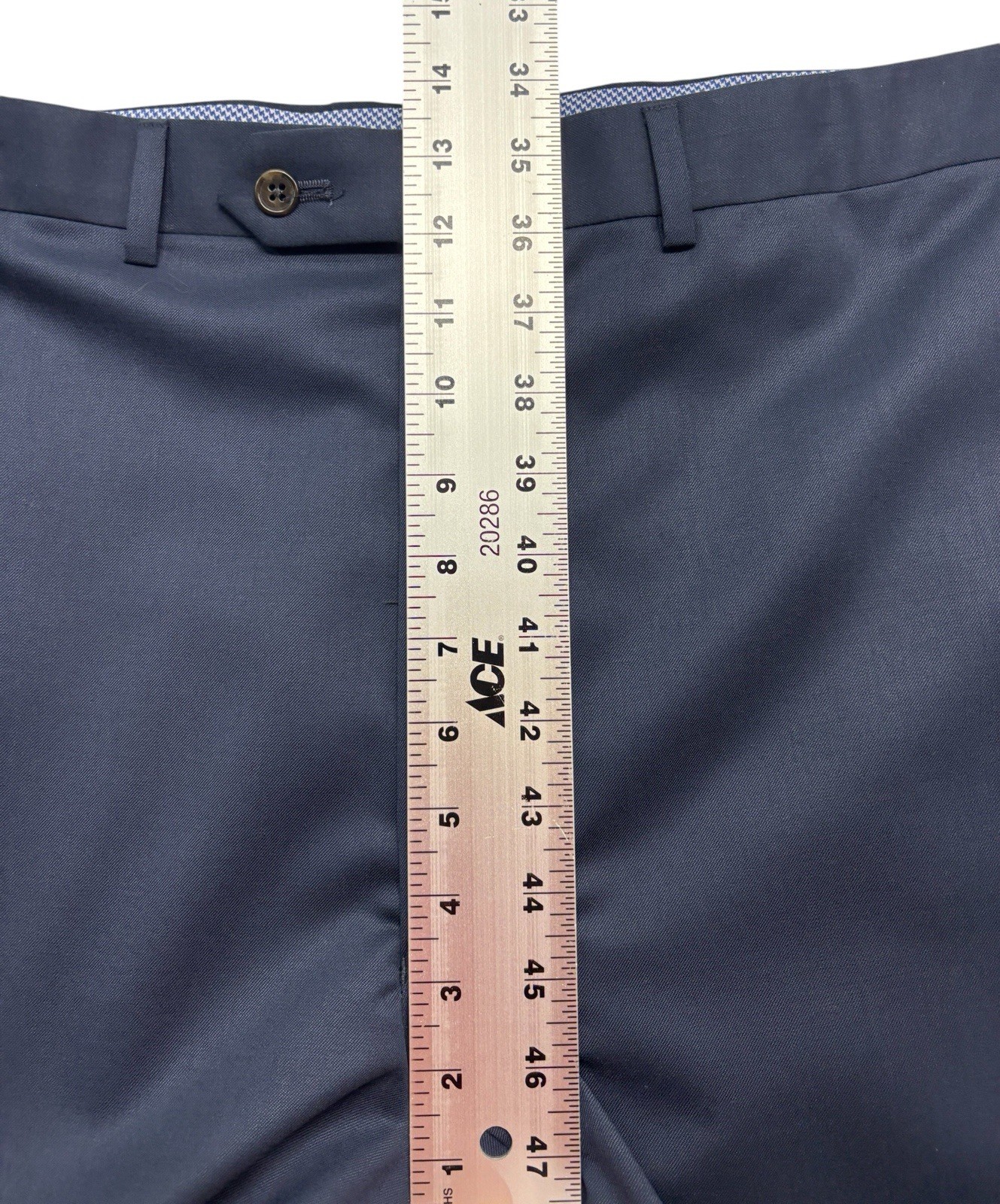 Hart Schaffner Marx 48×30 Navy Blue Dress Suit Pants Trousers Flat Front Wool