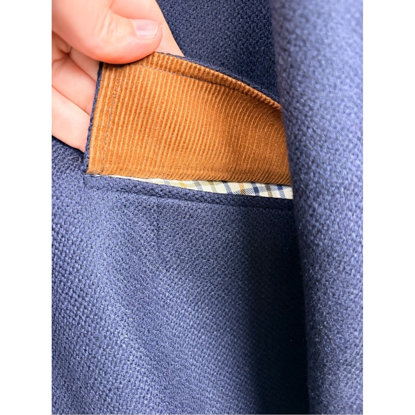Kroon Richie Wool Cashmere Layered Sport Coat Blazer Navy 44R Italy
