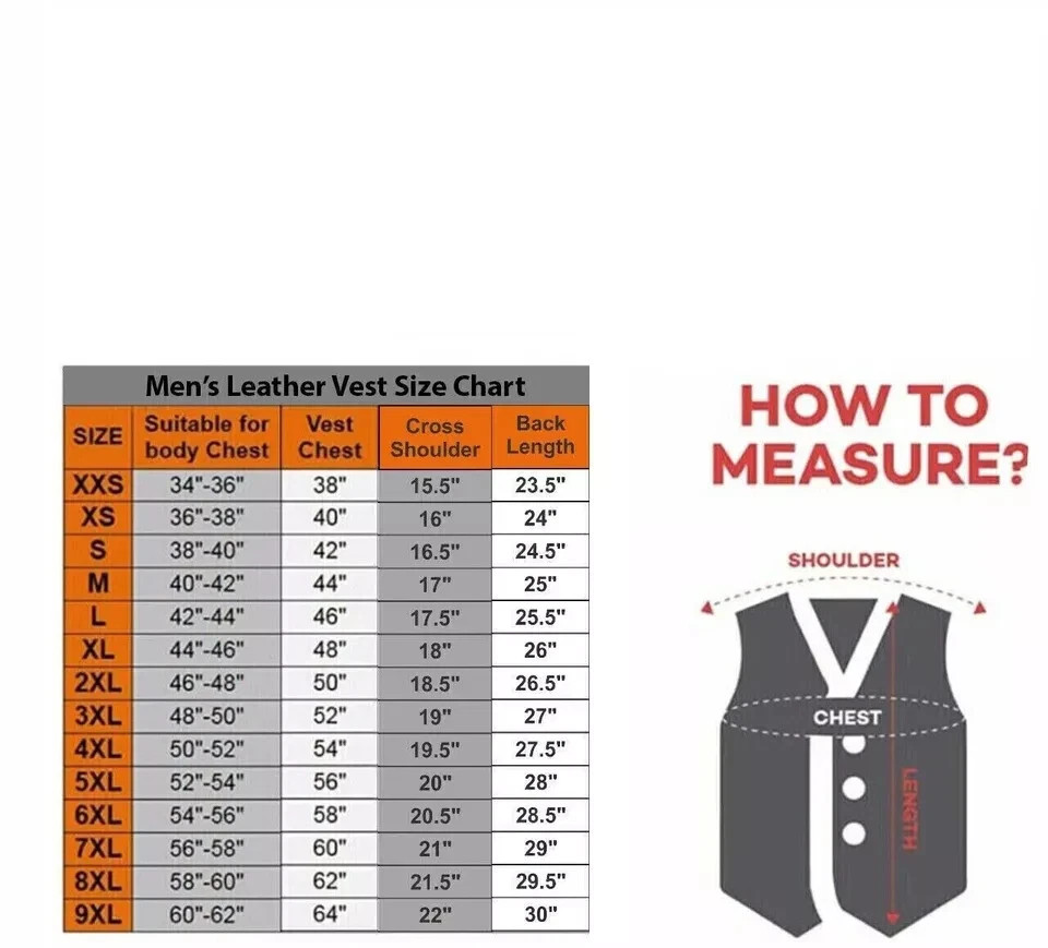 Men’s Black Leather Biker Vest Snap Button Motorcycle Waistcoat Lace Side Adjust
