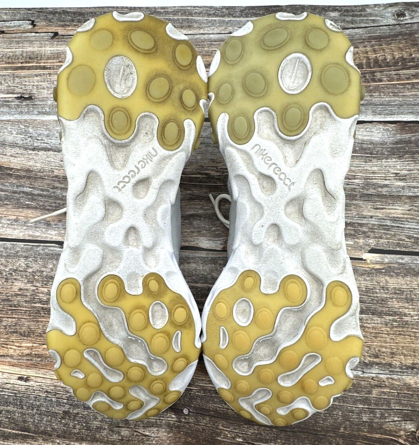 Nike React Element 55 Soft Yellow Beige Running Shoes Sneakers Men’s Size 9.5