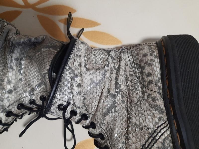 Women Dr. Martens Boots Grey Python Leather 40