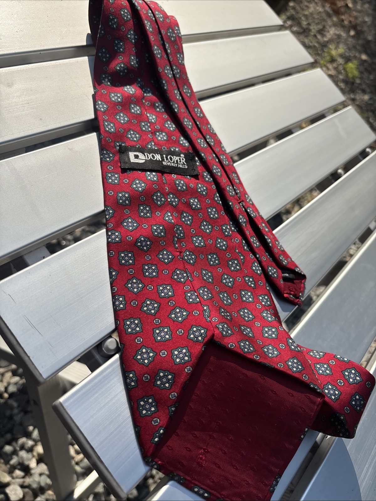 Vintage Don Loper Beverly Hills Necktie Brown Strip Poly-Silk Blend Made in USA