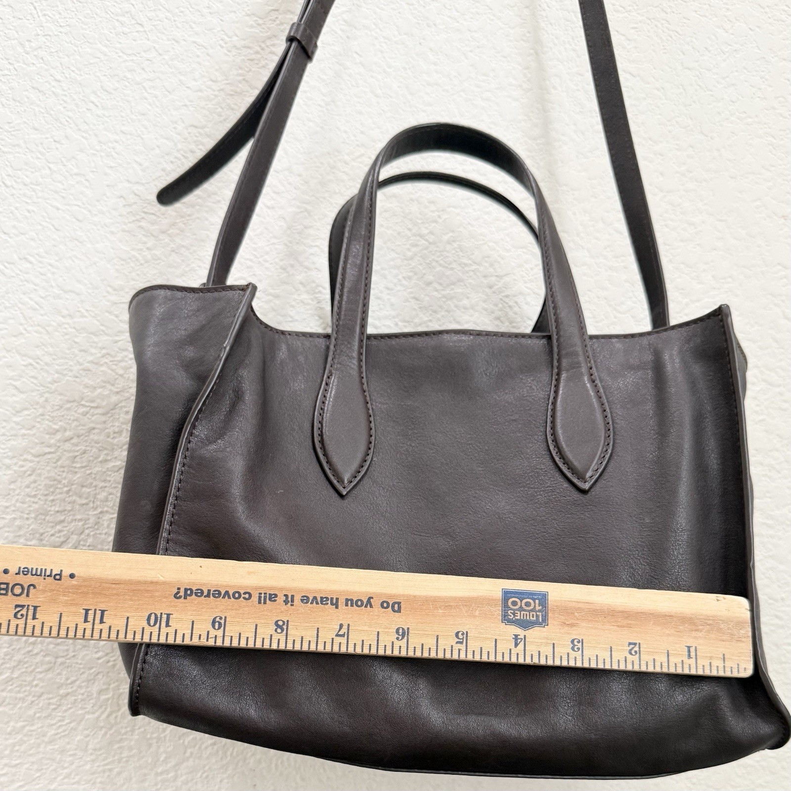 MASSIMO DUTTI Nappa Leather Brown Medium MD Icon Tote Bag EUC