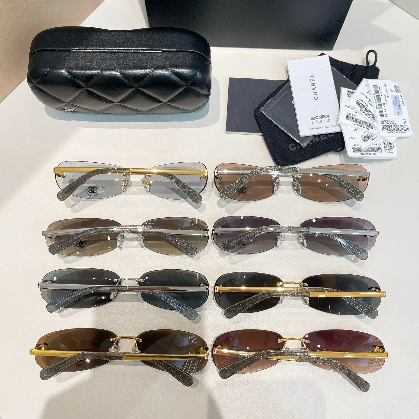 Chanel A71560 Shield Rimless Sunglasses 68-16-145 Unisex