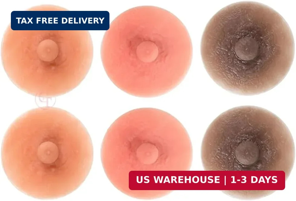 1 Pair Diameter 6cm Reusable Attachable Self Adhesive Silicone Nipple Realistic
