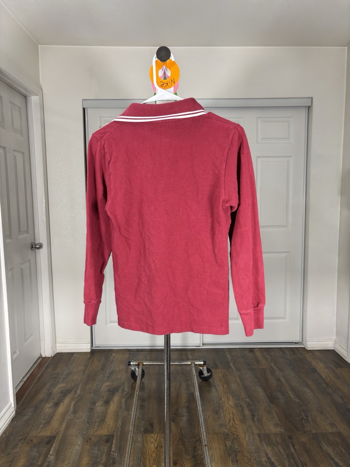 Ben Sherman Original Men’s Burgundy Long Sleeve Polo Shirt S Logo Button