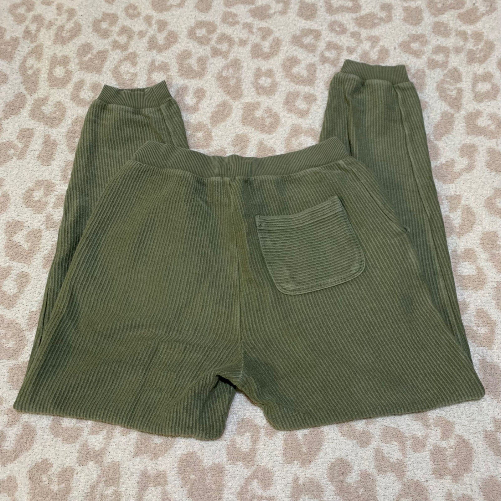 Aerie Jogger Pants Olive Green Ribbed Drawstring Sweatpants Small