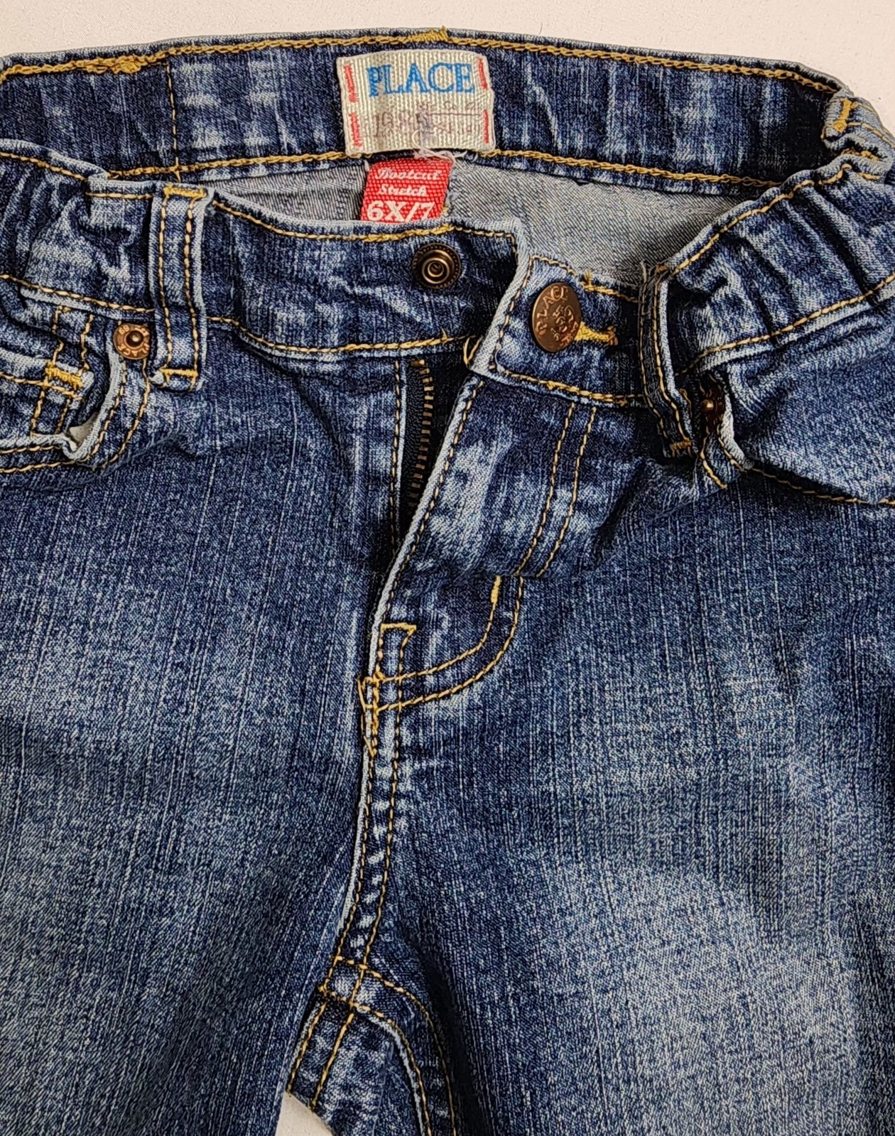 Place Girls Size 6X/7 Bootcut Stretch Denim Blue Jeans Play School