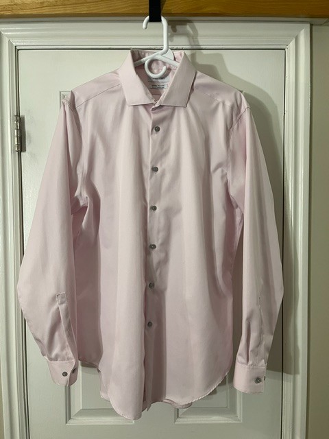 Calvin Klein Infinite Non-Iron Slim Fit Dress Shirt Size 16 1/2-34/35 (Pink)