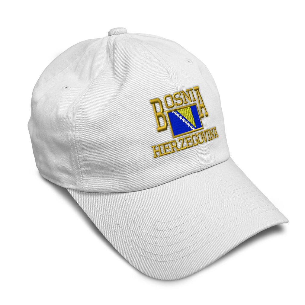 Soft Women Baseball Cap Bosnia and Herzegovina Flag A Embroidery Buckle Closure