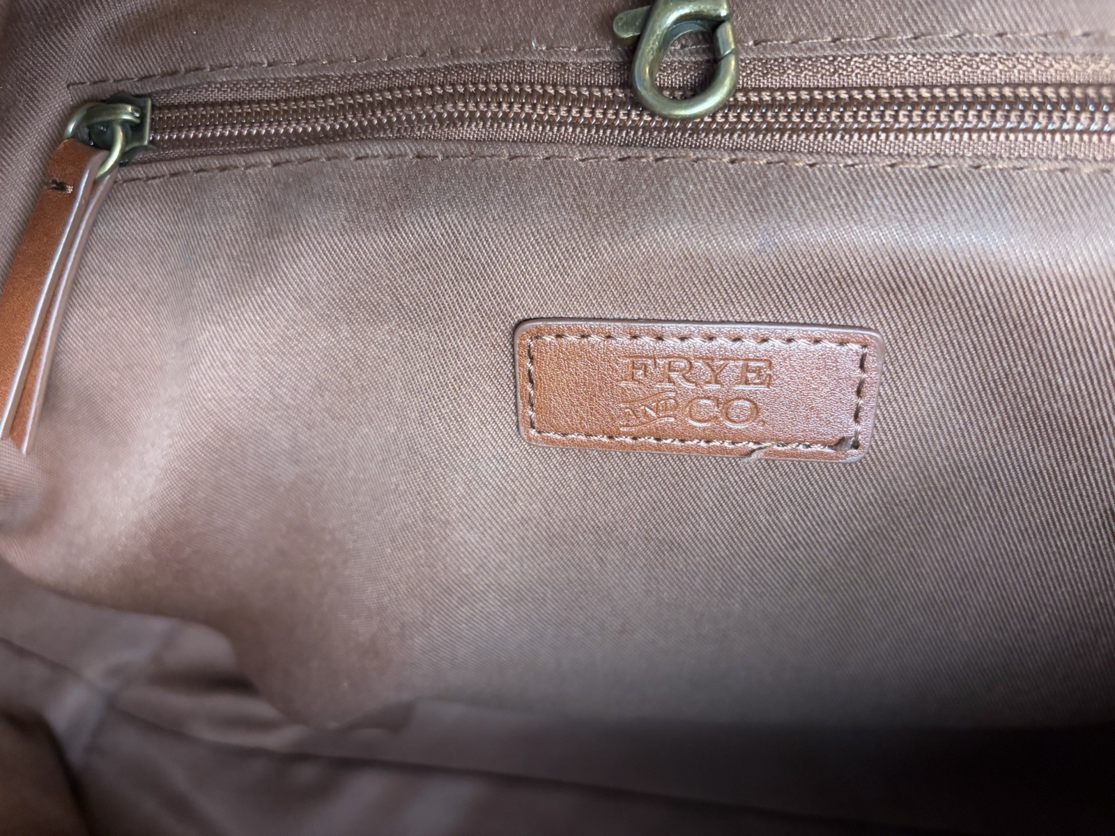 Frye Brown Large Tote Shoulder Bag Tassel Stitching Lined Pockets