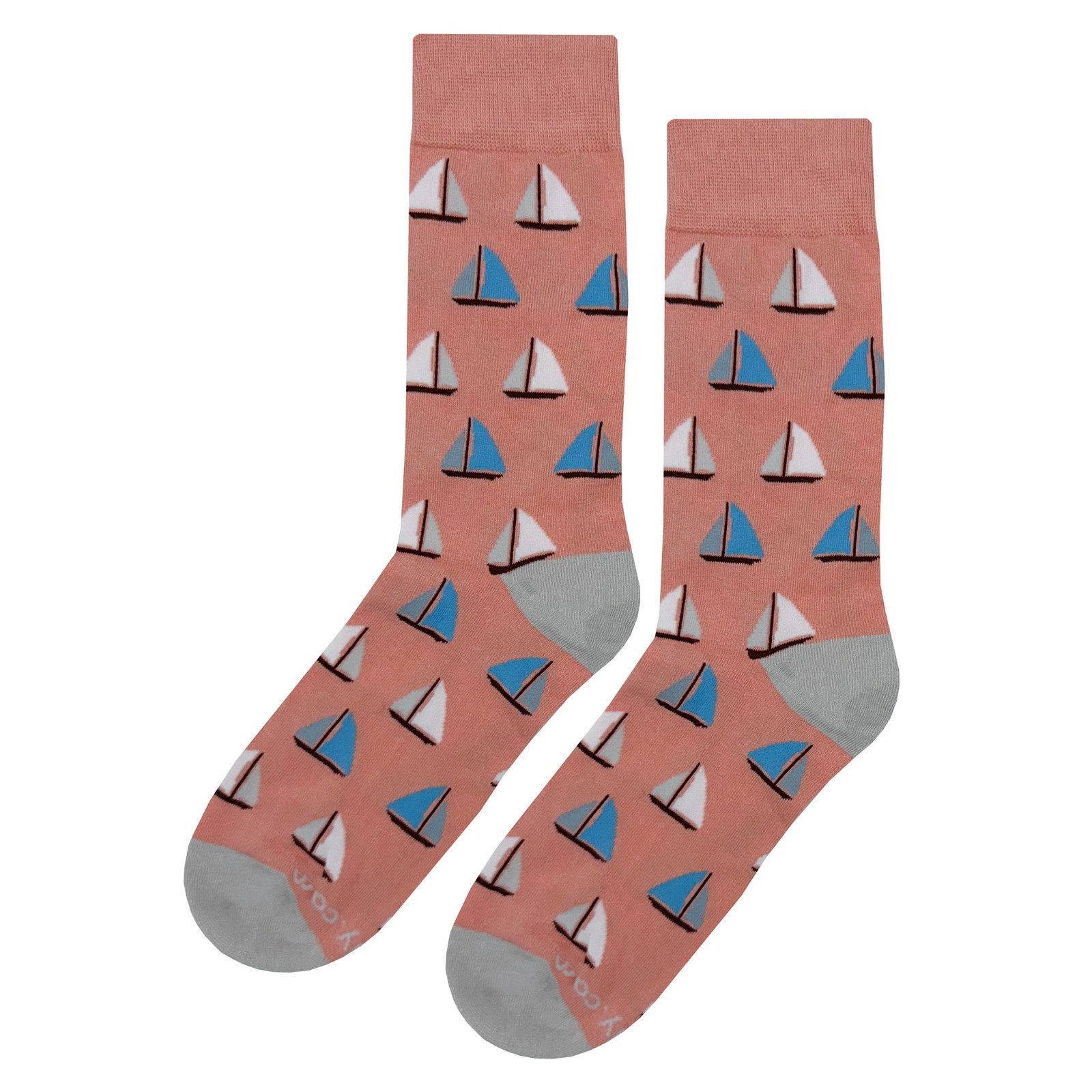 NWT Sail Boat Dress Socks Novelty Men 8-12 Pink Crazy Fun Sockfly