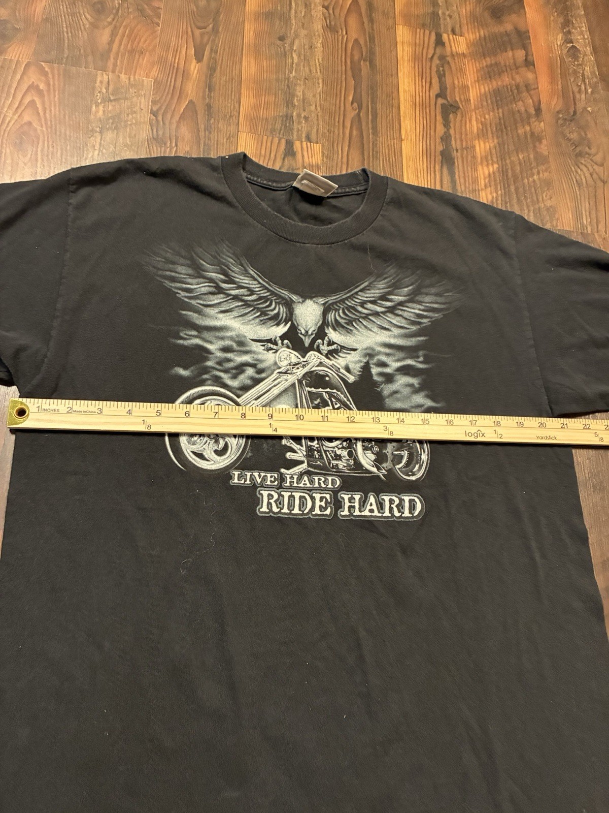 Vintage National Heritage Black ‘Live Hard Ride Hard’ T-Shirt Adult Size Large